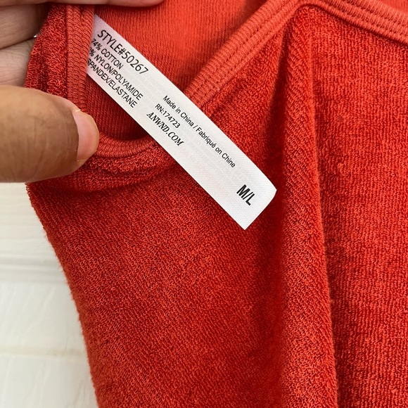 Red Orange Women’s Bodysuit Size Medium Large - Picture 5 of 13